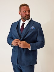 Blauw - Lang - BadRhino Big & Tall Regular Fit Wedding Suit Jacket - Image 1 of 5