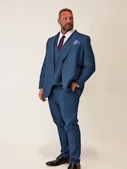 Blauw - Lang - BadRhino Big & Tall Regular Fit Wedding Suit Jacket - Image 2 of 5
