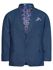 Blauw - Lang - BadRhino Big & Tall Regular Fit Wedding Suit Jacket - Image 4 of 5