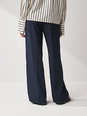 Navy Textured Elasticated Wide Leg Trousers - Image 3 of 6