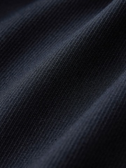 Navy Textured Elasticated Wide Leg Trousers - Image 6 of 6