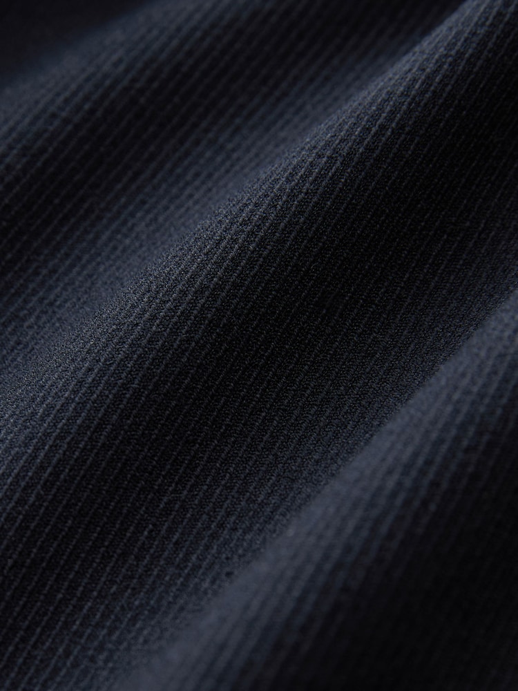 Navy Textured Elasticated Wide Leg Trousers - Image 6 of 6