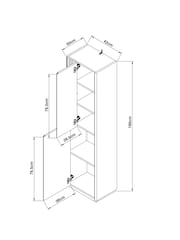 Dark Natural Rib Console Storage Unit - Image 11 of 11