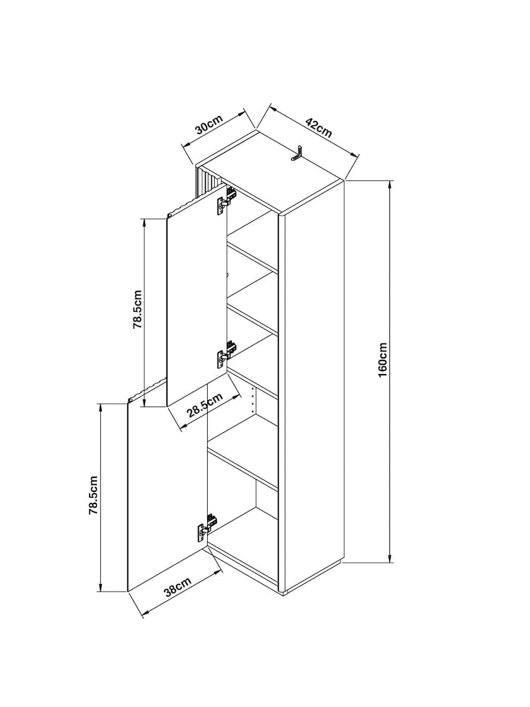 Dark Natural Rib Console Storage Unit - Image 11 of 11