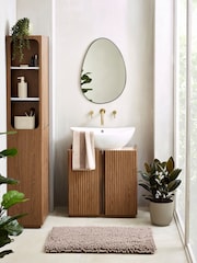 Dark Natural Rib Console Storage Unit - Image 2 of 11
