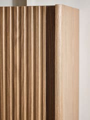 Dark Natural Rib Console Storage Unit - Image 3 of 11