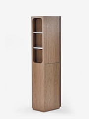 Dark Natural Rib Console Storage Unit - Image 8 of 11