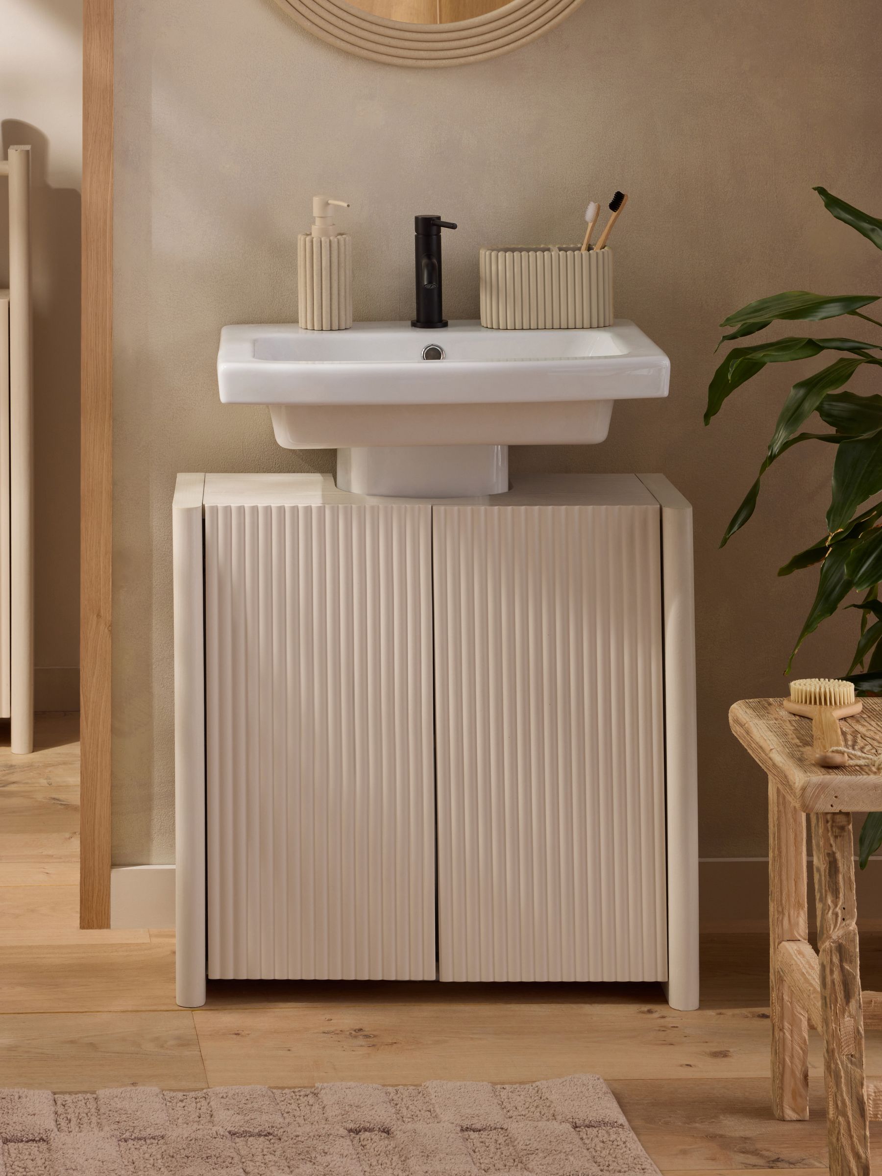 Buy Natural Rib Under Sink Storage Cabinet from the Next UK online shop