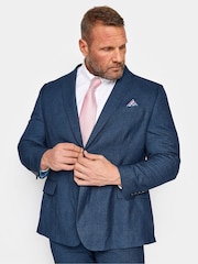 Синий - Стандартный крой - BadRhino Big & Tall Regular Fit Wedding Suit Jacket - Image 3 of 3