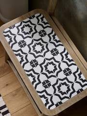 Black & White Geo Print Towel Rack Storage Stool - Image 5 of 7