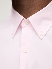 Light Pink Slim Fit Short Sleeve Easy Iron Button Down Oxford Shirt - Image 4 of 7