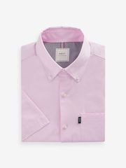 Light Pink Slim Fit Short Sleeve Easy Iron Button Down Oxford Shirt - Image 5 of 7