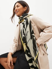 Black/Yellow Lemon Print Lightweight Scarf - Image 2 of 5
