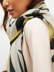 Black/Yellow Lemon Print Lightweight Scarf - Image 3 of 5