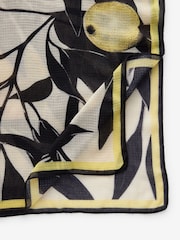 Black/Yellow Lemon Print Lightweight Scarf - Image 5 of 5
