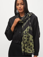 Khaki Green Animal Lightweight Scarf - Image 1 of 6