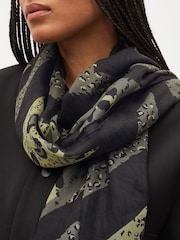 Khaki Green Animal Lightweight Scarf - Image 3 of 6