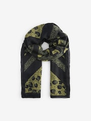 Khaki Green Animal Lightweight Scarf - Image 4 of 6