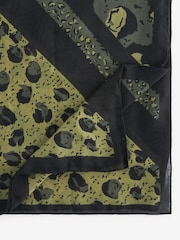 Khaki Green Animal Lightweight Scarf - Image 5 of 6