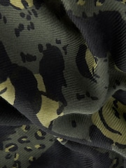 Khaki Green Animal Lightweight Scarf - Image 6 of 6