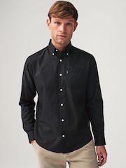 Black Regular Fit Button Down Easy Iron Oxford Shirt - Image 1 of 8