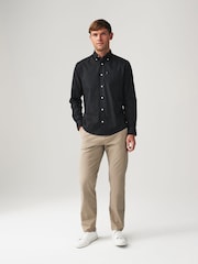 Black Regular Fit Button Down Easy Iron Oxford Shirt - Image 2 of 8