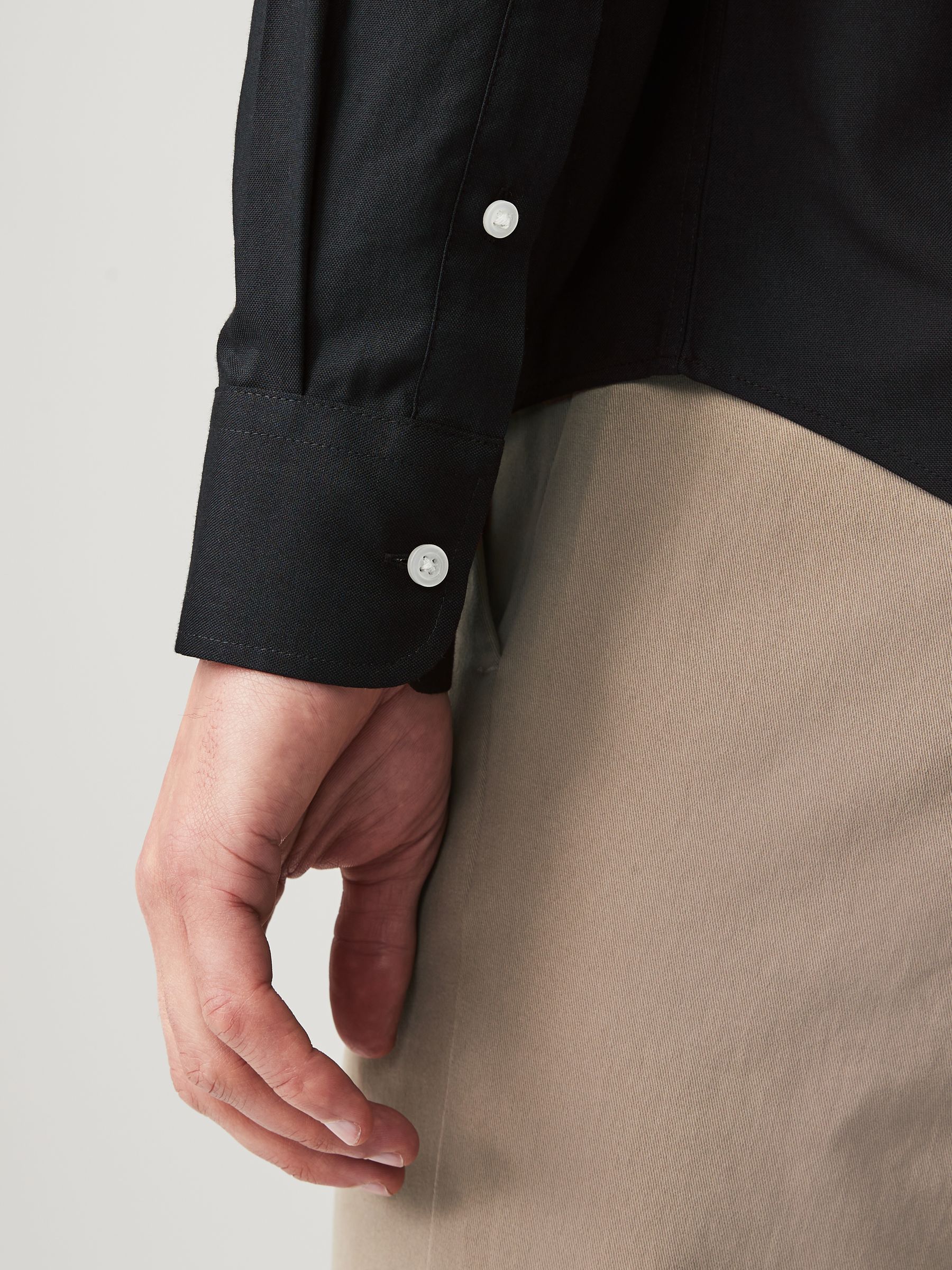 Buy Black Regular Fit Button Down Easy Iron Oxford Shirt