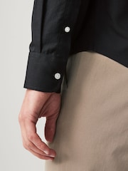 Black Regular Fit Button Down Easy Iron Oxford Shirt - Image 5 of 8