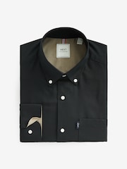 Black Regular Fit Button Down Easy Iron Oxford Shirt - Image 6 of 8
