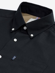 Black Regular Fit Button Down Easy Iron Oxford Shirt - Image 7 of 8