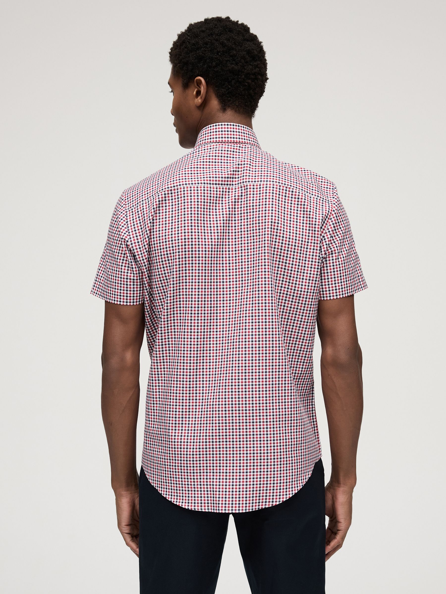 Buy Red Gingham Regular Fit Easy Iron Button Down Oxford