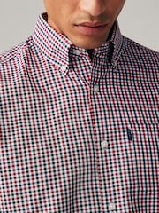 Червоний Гінгем - стандартний крій Easy Iron Button Down оксфорд сорочки - Image 4 of 8
