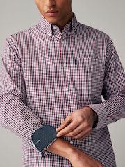 Червоний Гінгем - стандартний крій Easy Iron Button Down оксфорд сорочки - Image 5 of 8