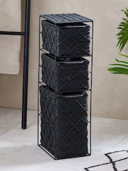 Black Woven Slim Storage Drawers - Image 1 of 7