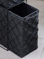 Black Woven Slim Storage Drawers - Image 4 of 7