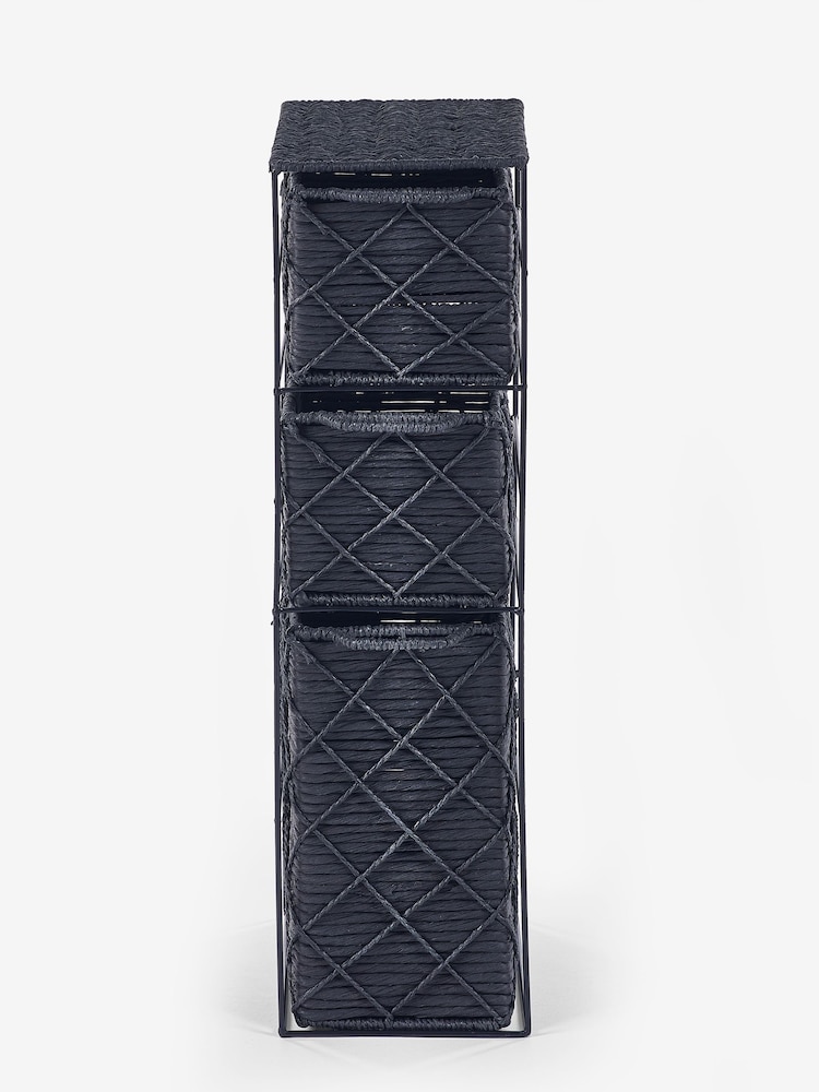 Black Woven Slim Storage Drawers - Image 5 of 7