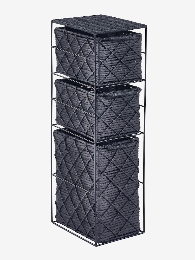 Black Woven Slim Storage Drawers - Image 6 of 7