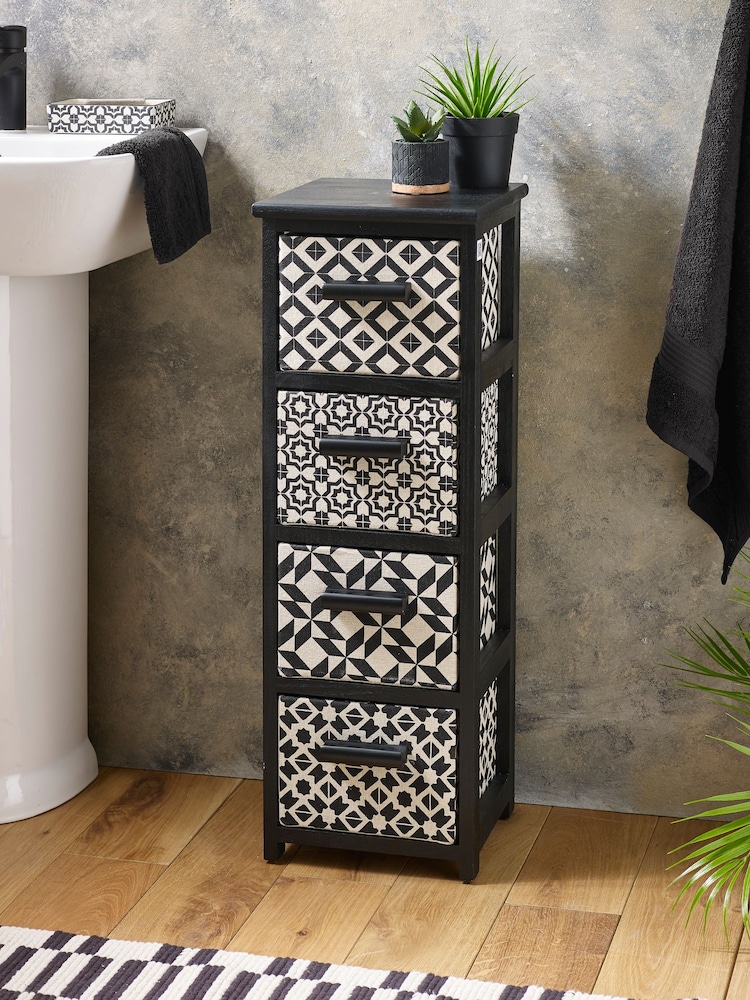 Black & White Geo Print Storage Drawers - Image 2 of 7