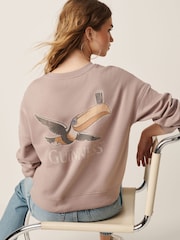 Mauve Purple License Guinness Graphic Crew Neck Slogan Sweatshirt - Image 1 of 6
