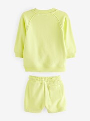 Light Yellow Oversized Crew Neck Sweatshirt and Shorts Set (3mths-7yrs) - Image 5 of 6