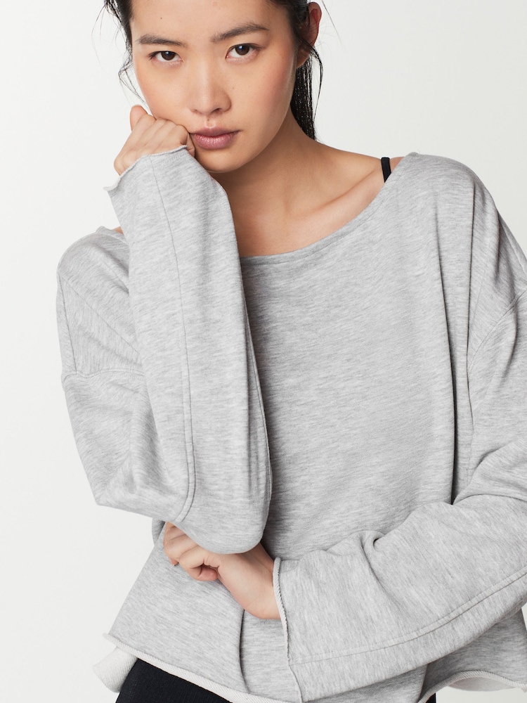 Grey Relaxed Fit Slouch Sweat Top - Image 2 of 7