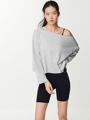 Grey Relaxed Fit Slouch Sweat Top - Image 3 of 7
