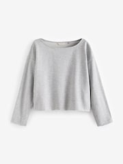 Grey Relaxed Fit Slouch Sweat Top - Image 6 of 7