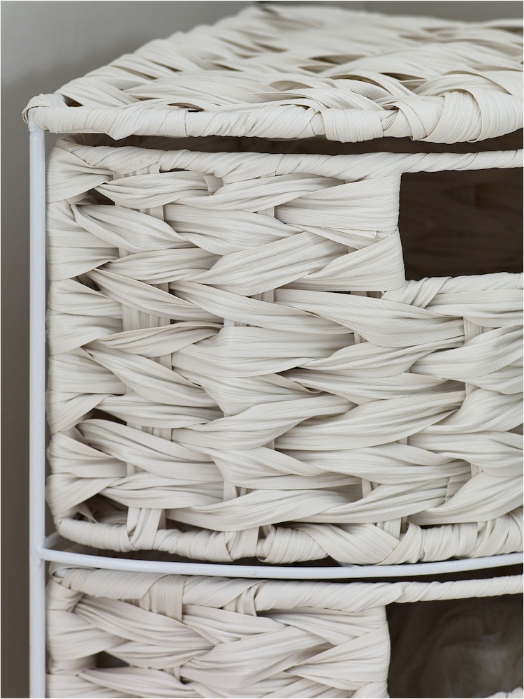 Cream Woven Corner Storage Drawers - Image 1 of 6