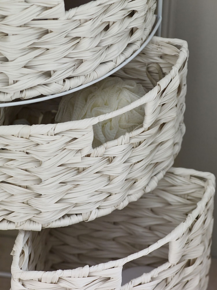 Cream Woven Corner Storage Drawers - Image 2 of 6