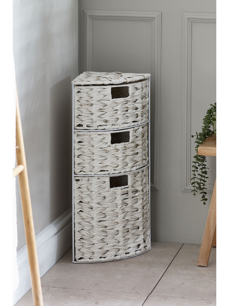 Cream Woven Corner Storage Drawers - Image 6 of 6