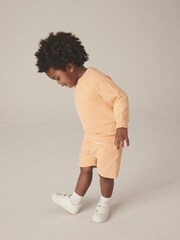 Light Orange Oversized Crew Neck Sweatshirt and Shorts Set (3mths-7yrs) - Image 2 of 6