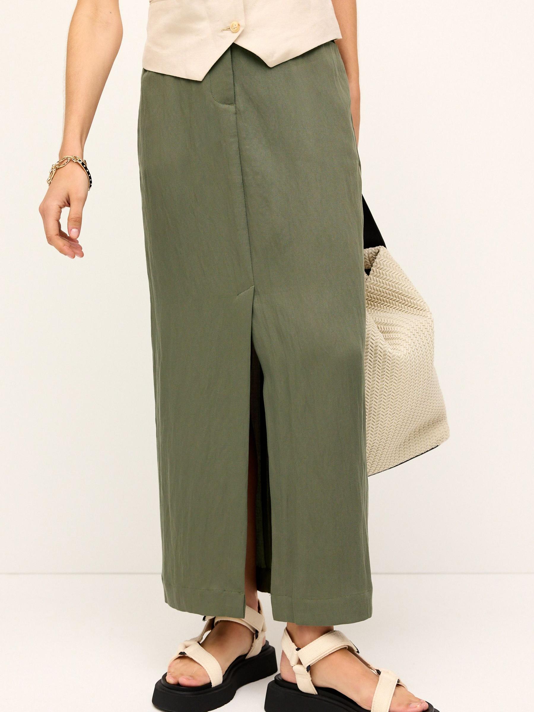 お歳暮・冬ギフト特集2025 Khaki Buy Green from Slit Centre With Skirt Midi Utility スカート