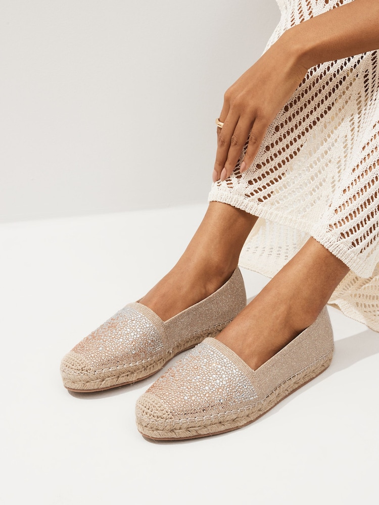 Rose Gold Forever Comfort® Flat Espadrilles Shoes - Image 1 of 7