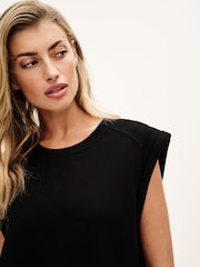 Black Relaxed Fit Jersey Short Sleeve Dress - Image 4 of 6